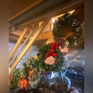 Lot of Christmas Wreaths Sold Separately or All Together Sm 17 X 17 & Lg 24 X 24